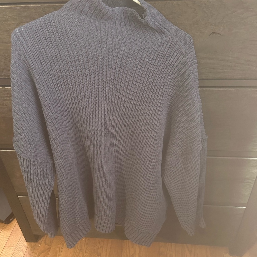 AE XL women's mock next sweater blue